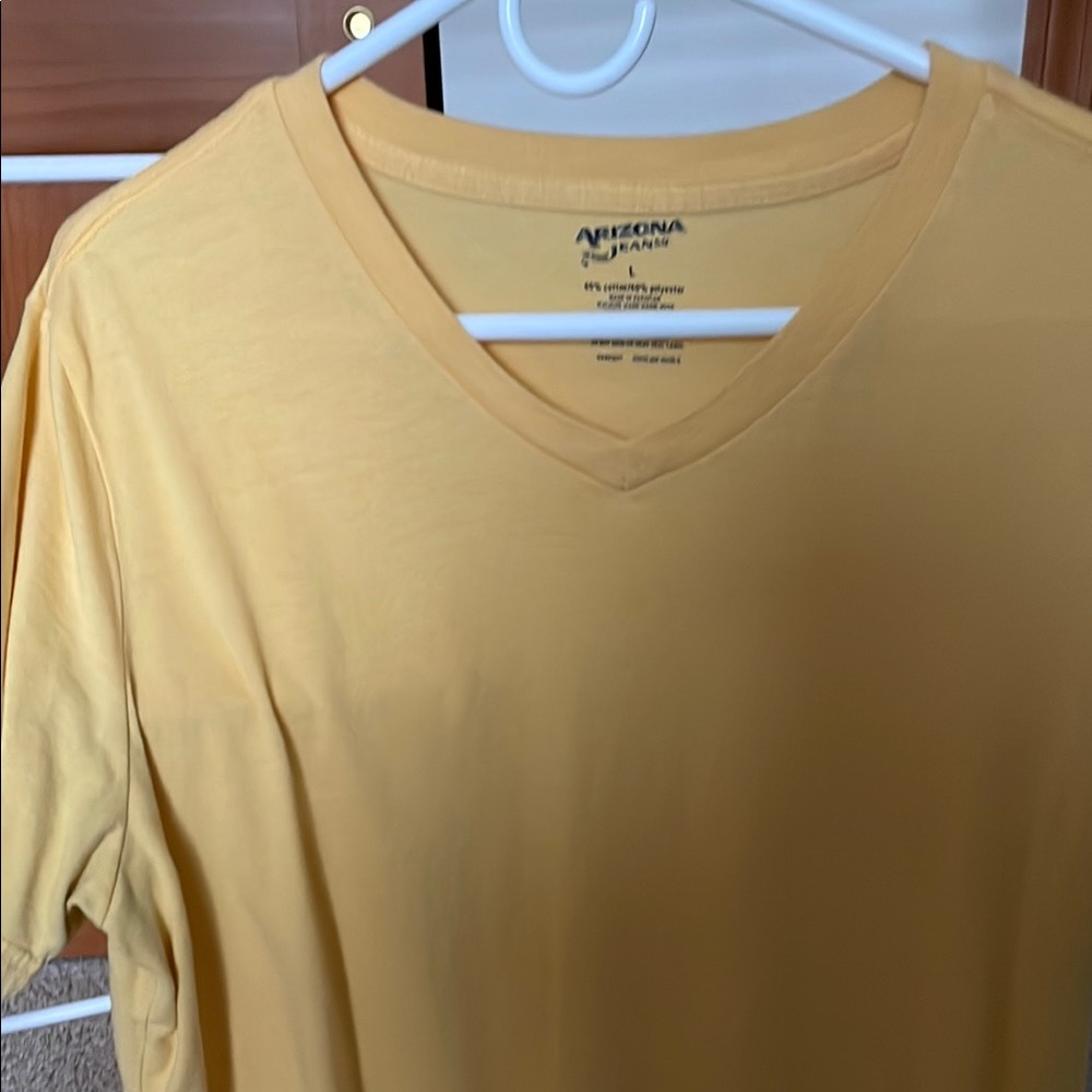 Men's V-Neck T-Shirts - Blue, Yellow, Pink 3pack - Picture 7 of 8